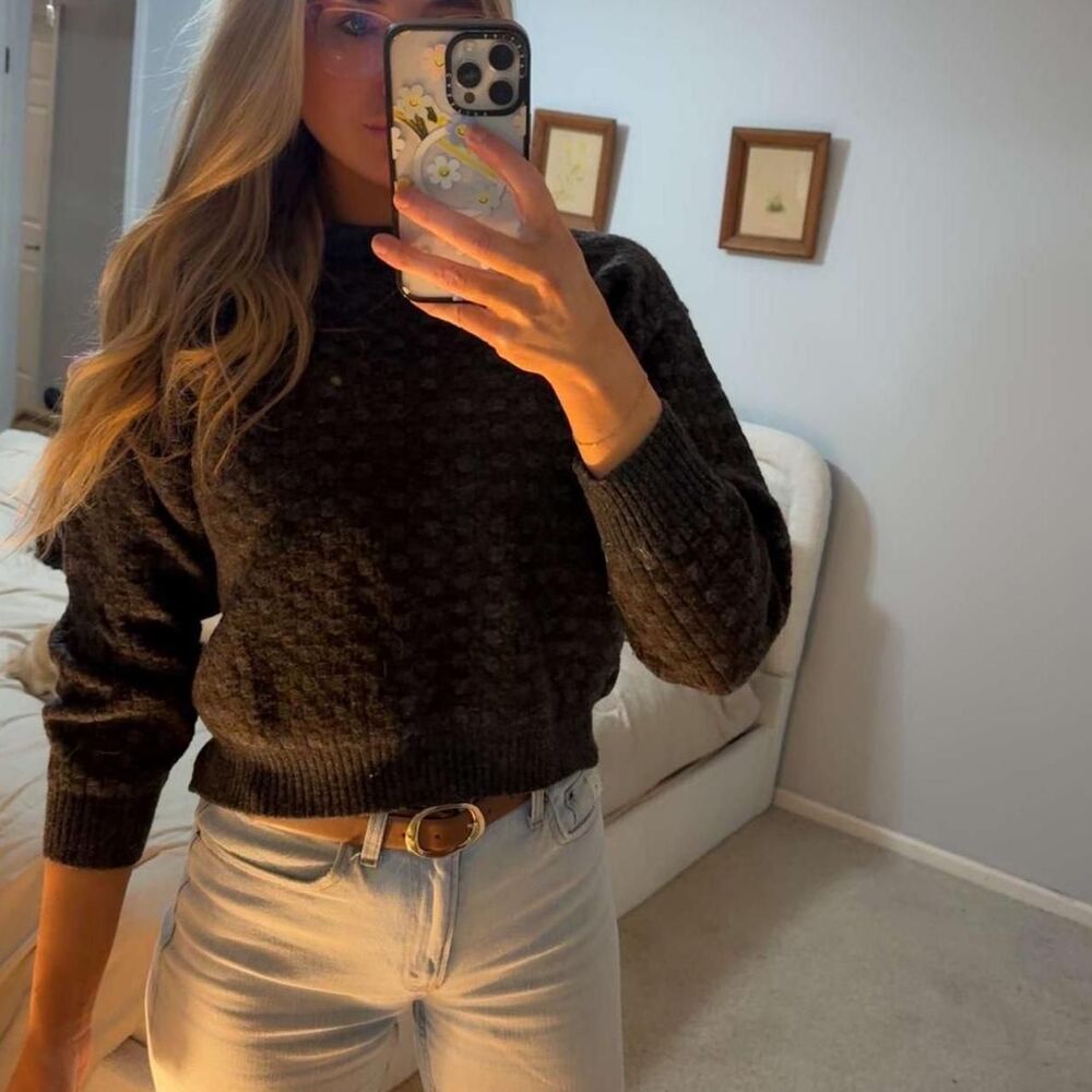 American-vintage Men's Grey and Black Jumper